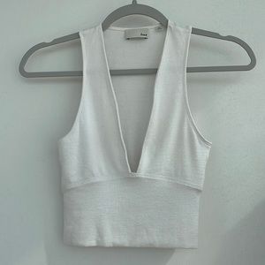 Aritzia deep v neck knit top